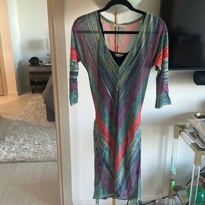 Trina Turk Multi-Colored Pattern Dress with Belt Sash
